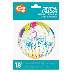 Balon Aqua - kryształowy URODZINOWY - 18 cali