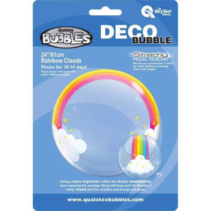 Balon foliowy 24 cali QL Bubble Deco Tęczowa chmurka
