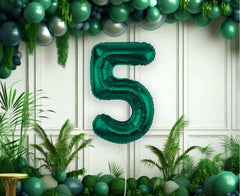 Balon foliowy B&C cyfra 5 zieleń butelkowa 85 cm