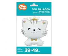 Balon foliowy Biały Kotek 39 x 49 cm – urocza dekoracja na każdą okazję 🐱🎈