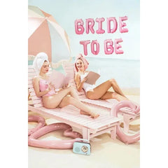 Balon foliowy Bride to be, 350x45 cm, różowy