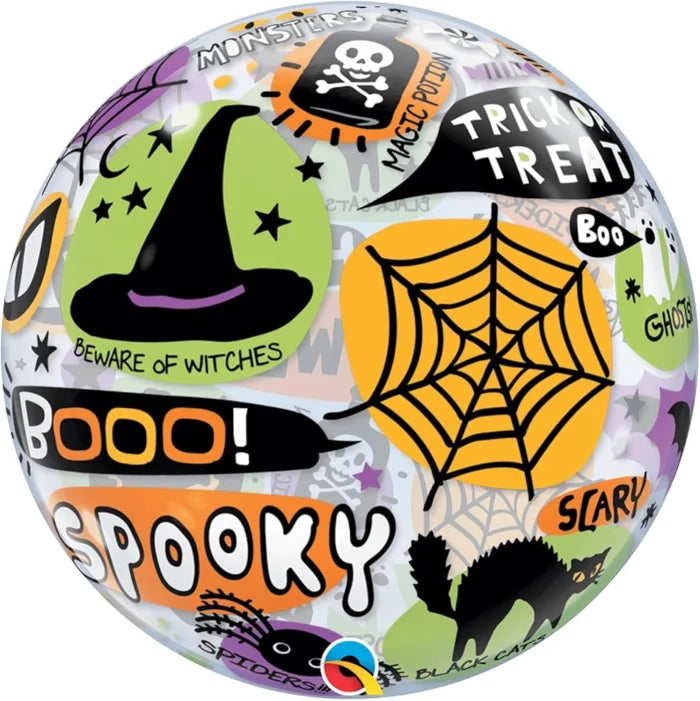 Balon foliowy Bubble „Happy Halloween” – 56 cm (22”) Qualatex - Balloons