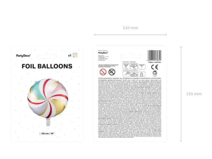Balon Foliowy „Cukierek” – Mix Kolorów 35 cm