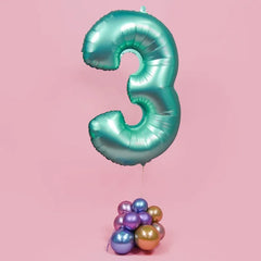 Balon foliowy Cyfra 3, miętowa matowa, Smart, 76 cm