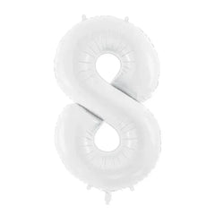 Balon foliowy Cyfra ''8'', 86 cm, biały