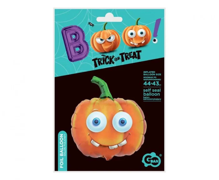 Balon foliowy dynia Halloween – pomarańczowy 44 x 43 cm - Balloons