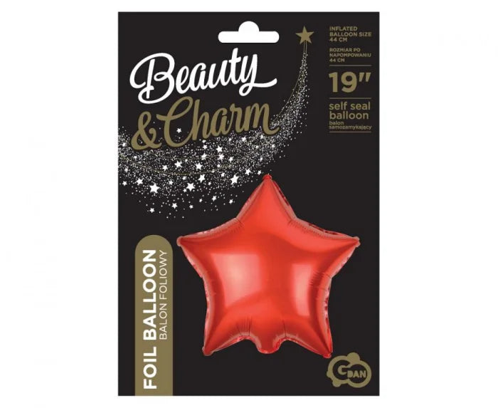Balon Foliowy Gwiazda Czerwona – 19 cali