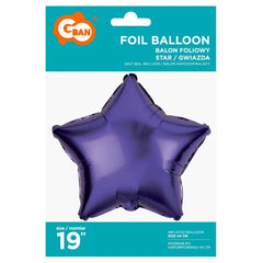 Balon foliowy GWIAZDA, fioletowa, 19 cali