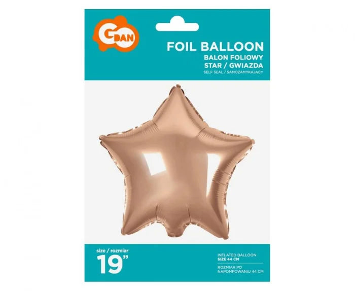 Balon foliowy gwiazda różowo-złota – 19 cali
