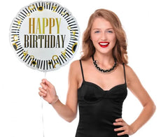 Balon foliowy Happy Birthday 18 cali – elegancka dekoracja urodzinowa 🎈