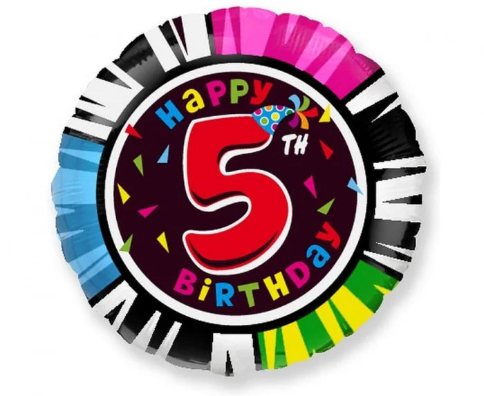 Balon Foliowy Happy Birthday - 5 18 cali – Wielokolorowy – Flexmetal