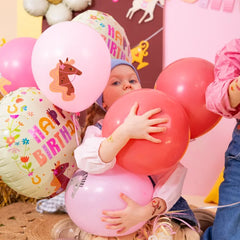 Balon foliowy Happy Birthday – Koniki 45 cm - Balloons