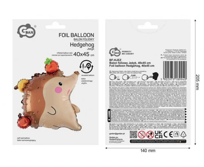Balon foliowy Jeżyk 40x45 cm - Balloons