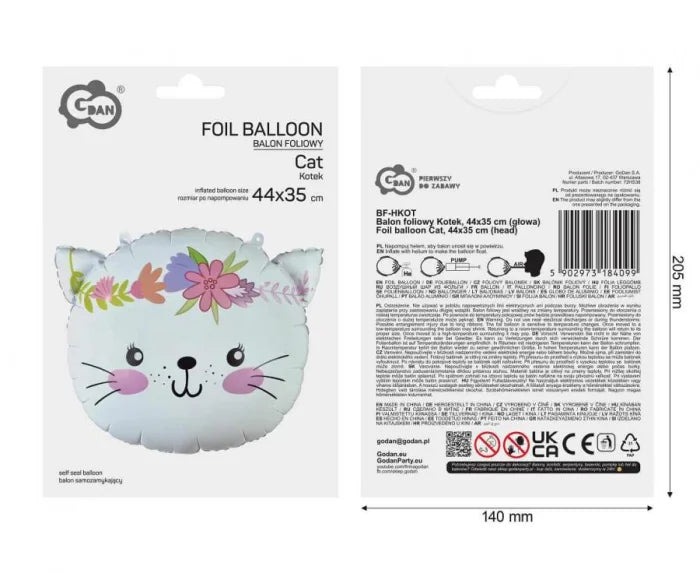 Balon foliowy Kotek 44 x 35 cm – urocza dekoracja na każdą okazję