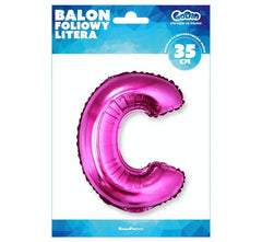 Balon foliowy ’Litera C’ – różowy 35 cm
