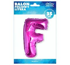 Balon foliowy ’Litera F’ – różowy 35 cm