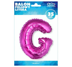 Balon foliowy ’Litera G’ – różowy 35 cm