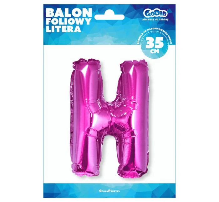 Balon foliowy ’Litera H’ – różowy 35 cm