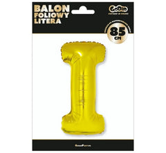 Balon foliowy litera ’I’ – złoty 89 cm