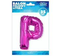 Balon foliowy ’Litera P’ – różowy 35 cm