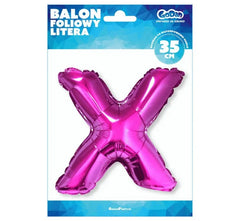 Balon foliowy litera „X” – różowy 35 cm