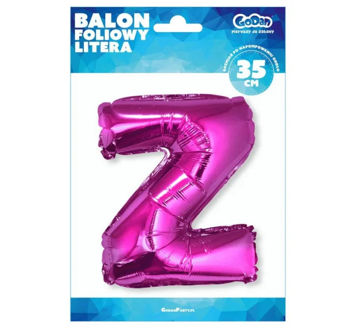 Balon foliowy litera „Z” – różowy 35 cm