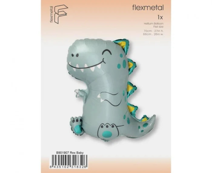 Balon foliowy Mały Dino Rex – ok. 69 × 66 cm Flexmetal