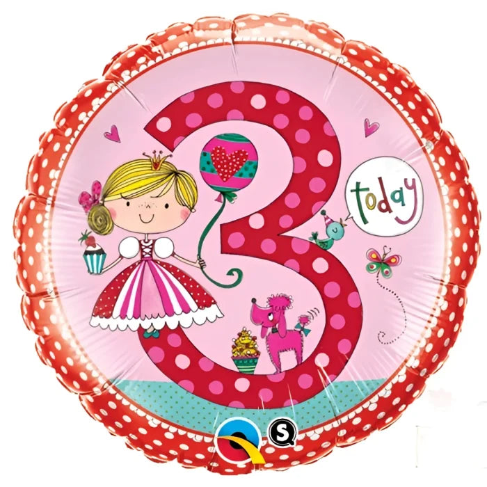 Balon foliowy na urodziny dla dziecka cyfra 3