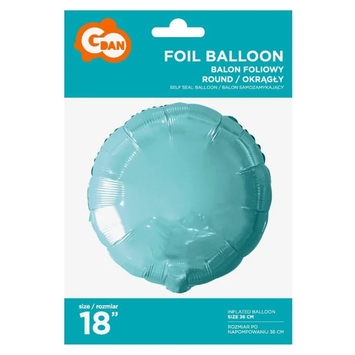 Balon foliowy OKRĄGŁY, jasnoniebieski, 18 cali