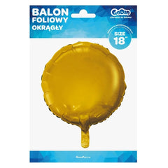 Balon foliowy okrągły złoty matowy 18 cali – stylowy dodatek do dekoracji
