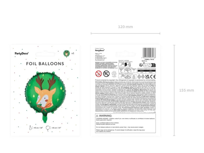 Balon foliowy „Renifer” – 45cm