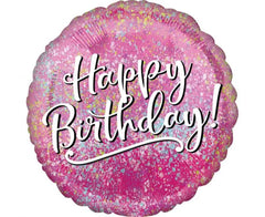 Balon foliowy Różowe szaleńswo Happy Birthday 46 cm (18”) - Balloons