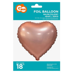 Balon foliowy SERCE, matowe, różowo-złote, 18 cali