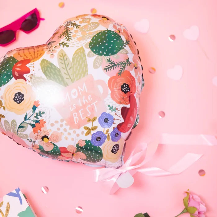 Balon foliowy serce Mom is the Best 45 cm – idealny prezent na Dzień Mamy - Balloons