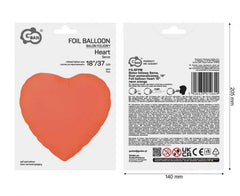Balon Foliowy Serce – Pomarańczowy Fluor