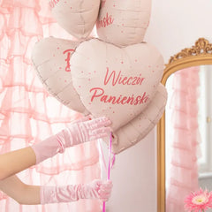 Balon foliowy Serce „Wieczór Panieński” – jasnoróżowy 18 cali (45 cm) - Balloons
