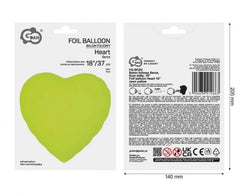 Balon Foliowy Serce – Żółty Fluor