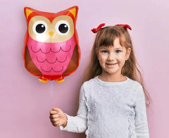 Balon foliowy Sowa – 40 × 35 cm różowy - Balloons