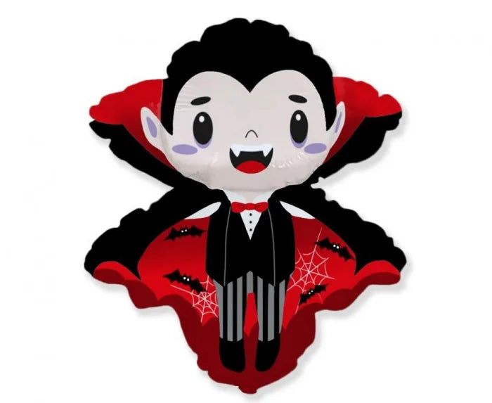 Balon foliowy wampir 82 x 68 cm – duży czarno-czerwony - Balloons