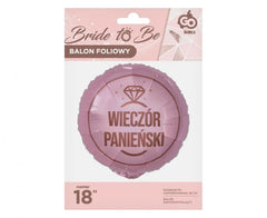 Balon foliowy „Wieczór Panieński” | 18’’ (46 cm) różowy okrągły