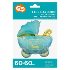 Balon foliowy WÓZEK, Baby Boy, 60 cm