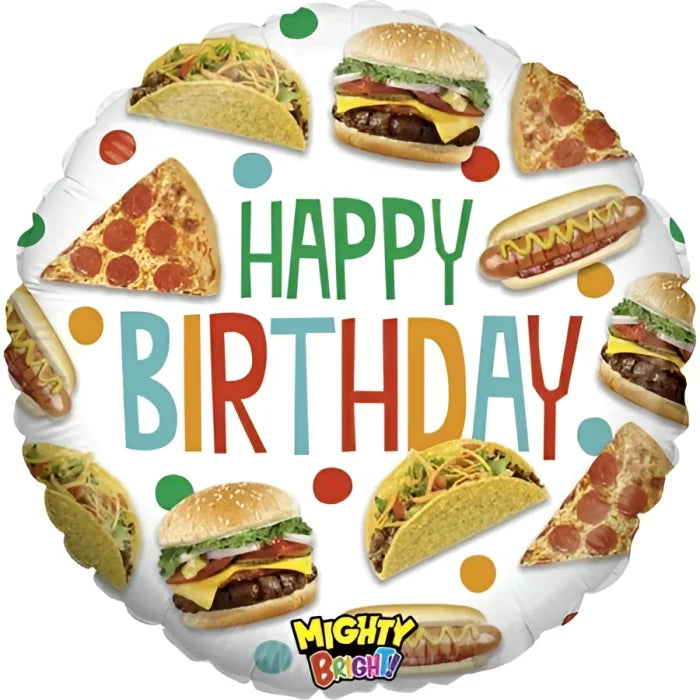 Balon Grabo 21'' Happy Birthday Fast Food