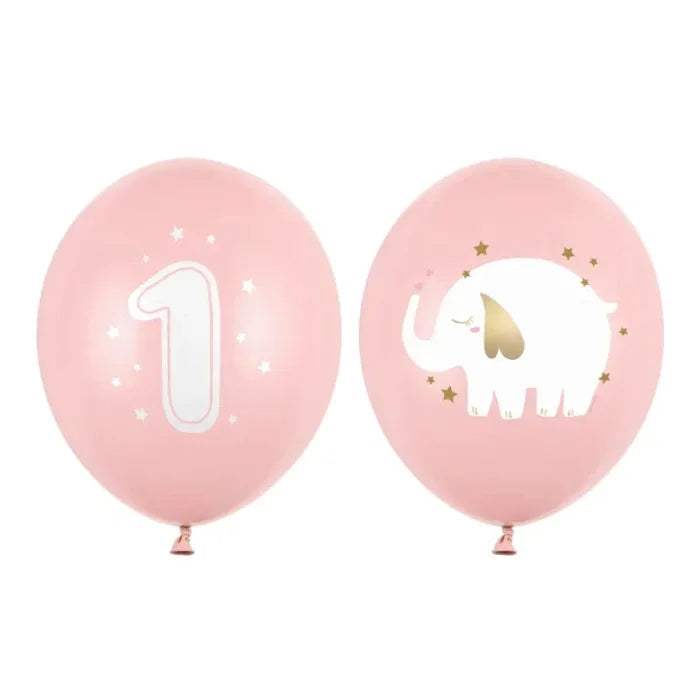 Balony 30 cm, Roczek, Baby pink