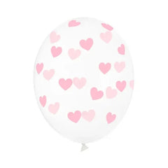 Balony 30cm, Serduszka, Crystal Clear