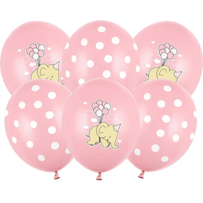 Balony 30cm, Słonik, Pastel Pink