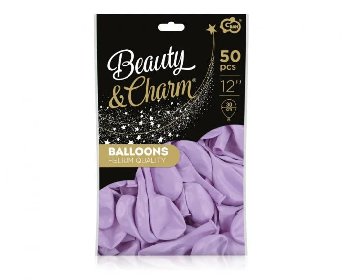 Balony Beauty&Charm – Lawendowe Makaroniki 12’’ 50 szt.