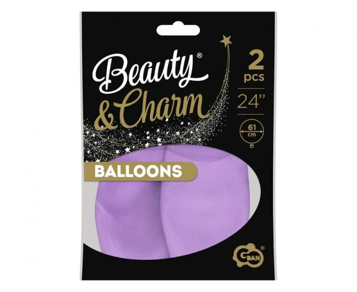 Balony „Beauty&Charm” – makaronowe lawendowe 2 szt.