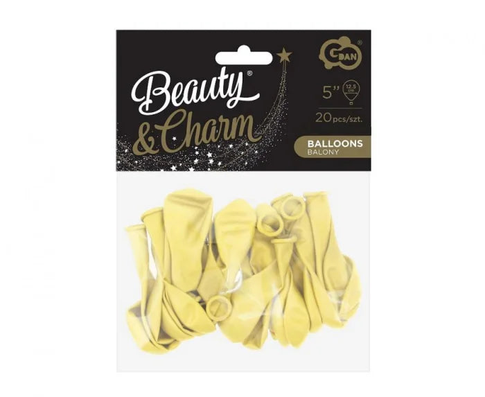 Balony „Beauty&Charm” – makaronowe waniliowe 20 szt. 5’’ 13cm