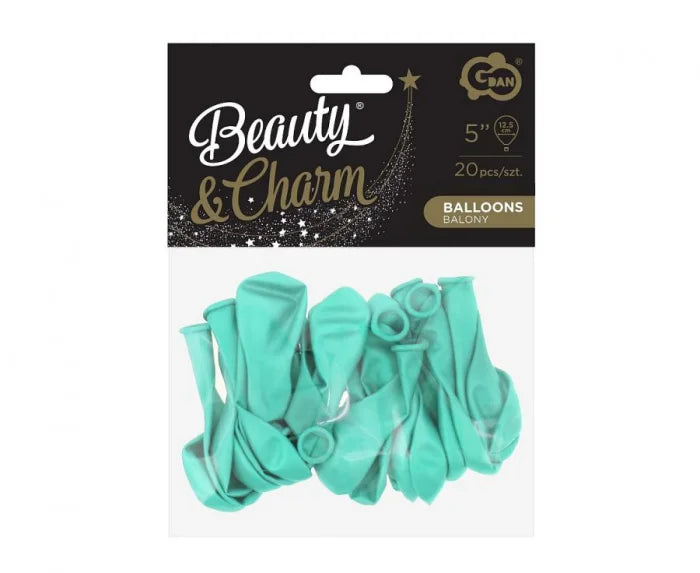 Balony „Beauty&Charm” – makaronowe zielone 20 szt.5 cali 12 cm