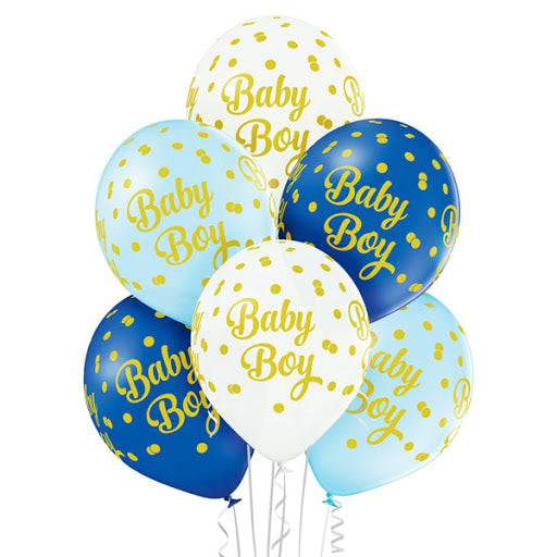 Balony Belbal D11, 30 cm Baby Boy Dots